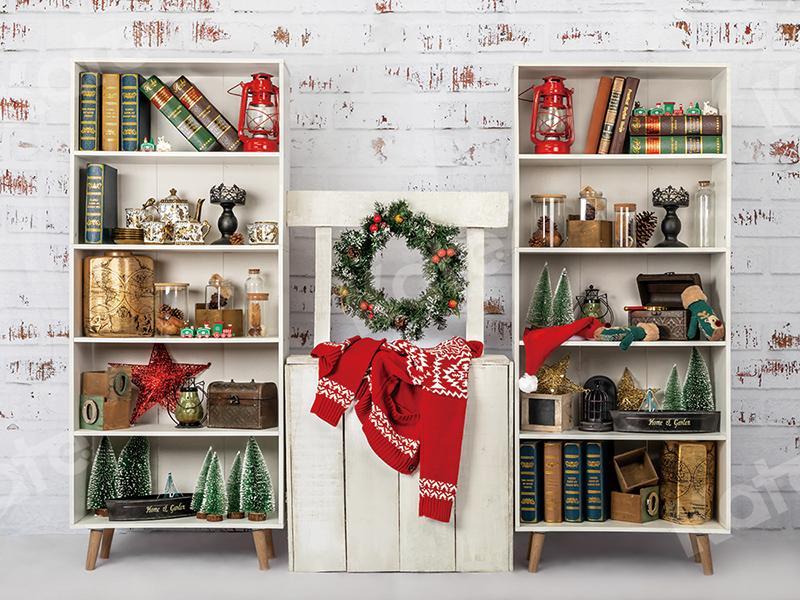 Kate Christmas Backdrop Room Bookshelves Designed by Emetselch - Kate Backdrop AU