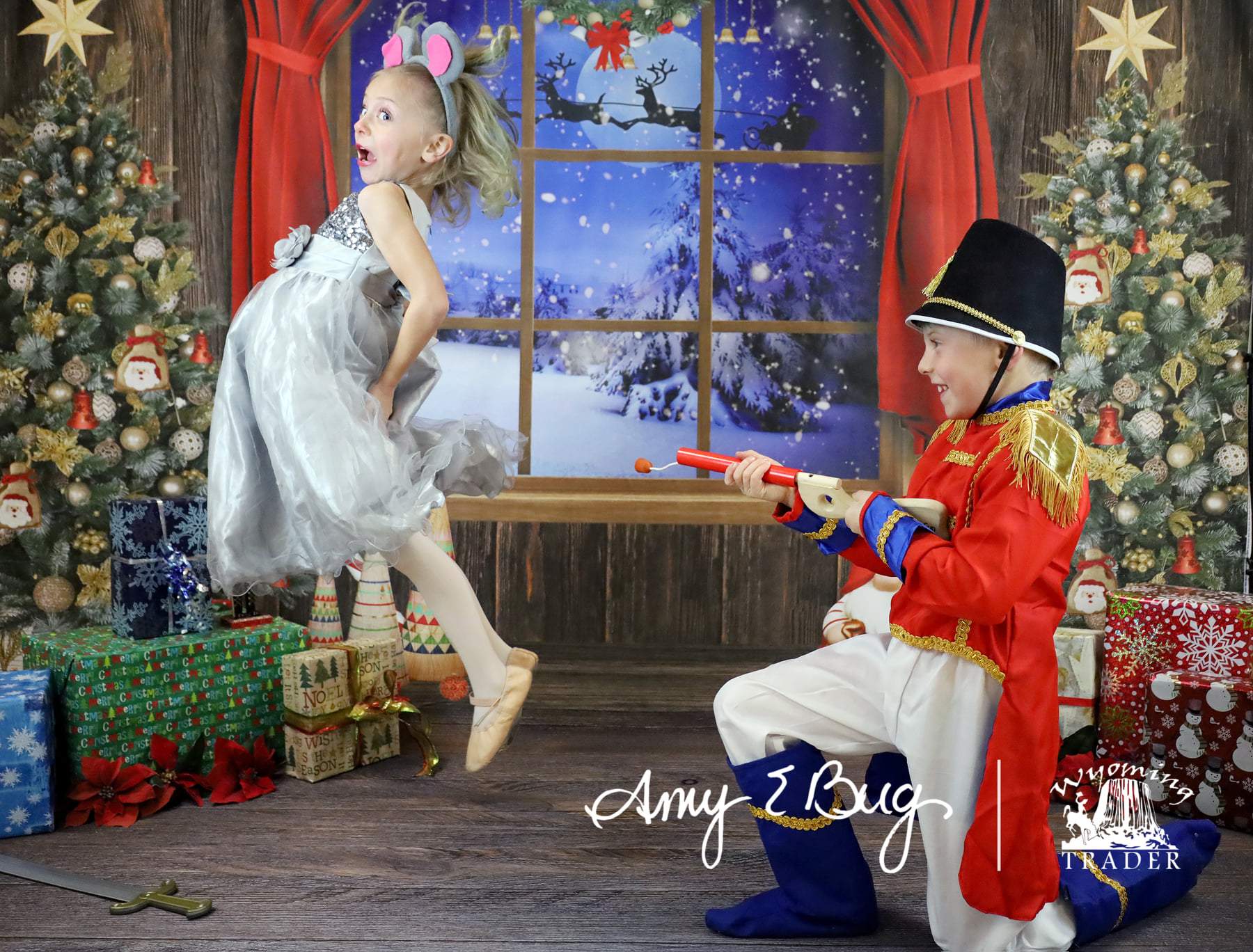 Kate Christmas Trees Window Backdrop Designed by Chain Photography - Kate Backdrop AU