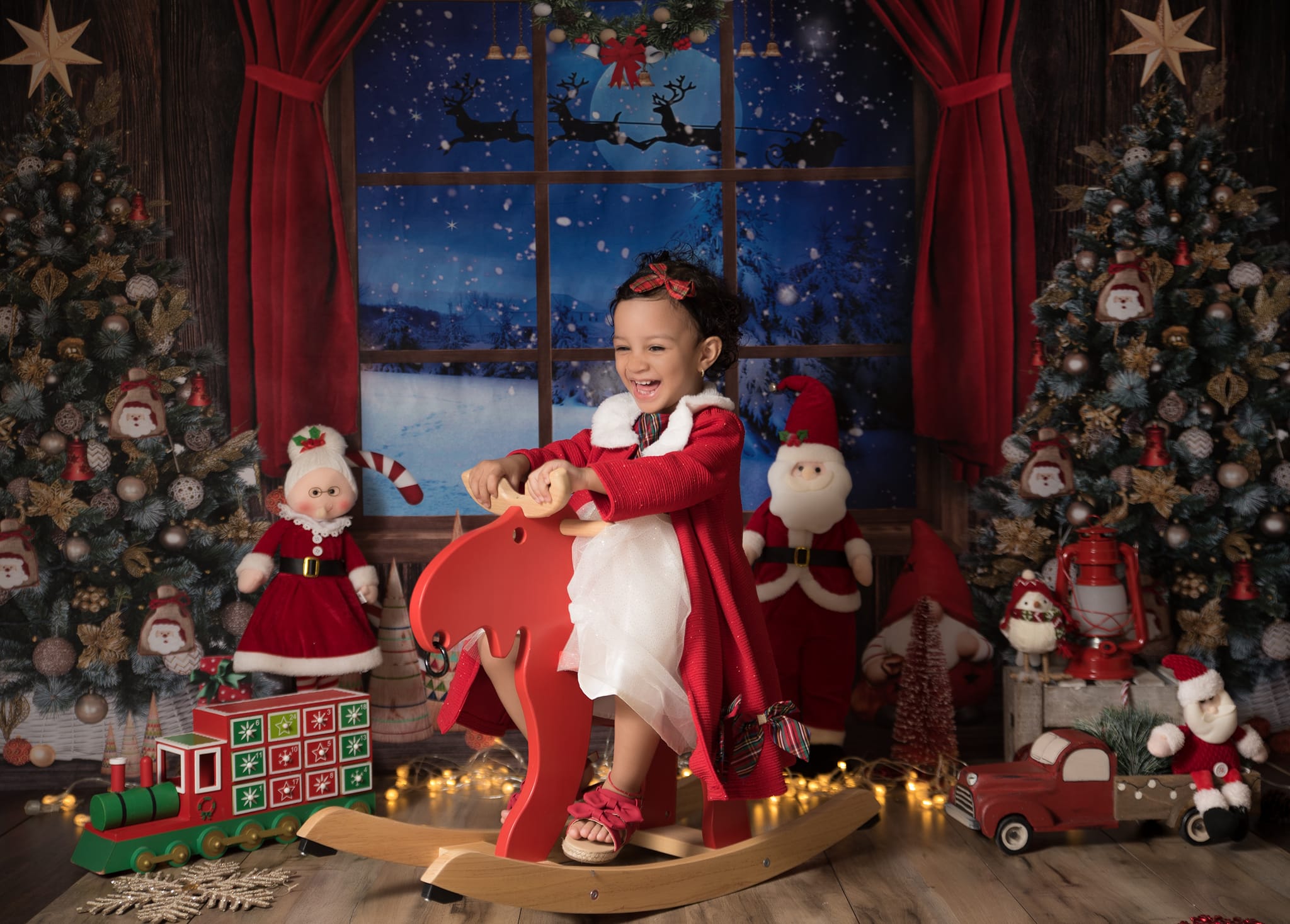 Kate Christmas Trees Window Backdrop Designed by Chain Photography - Kate Backdrop AU