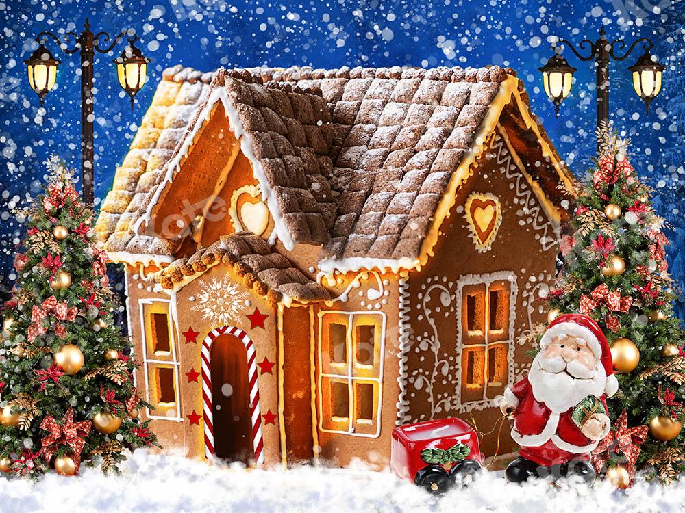 Kate Gingerbread House Christmas Snow Backdrop Designed by Chain Photography - Kate Backdrop AU