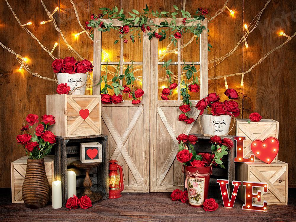 Kate Valentine's Day Roses Lights Backdrop Designed by Emetselch - Kate Backdrop AU