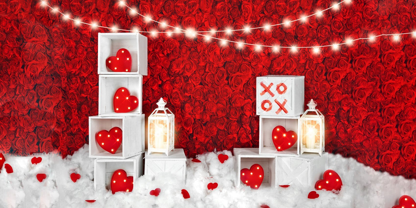 Kate Valentine's Day Roses Wall Xoxo Backdrop Designed by Kate Image - Kate Backdrop AU