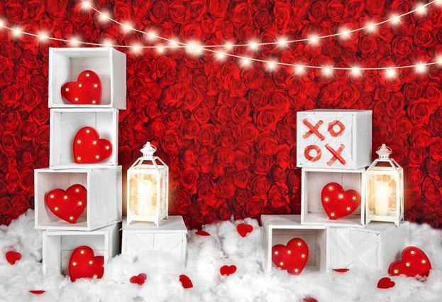 Kate Valentine's Day Roses Wall Xoxo Backdrop Designed by Kate Image - Kate Backdrop AU