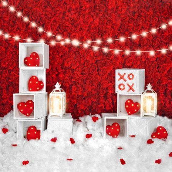 Kate Valentine's Day Roses Wall Xoxo Backdrop Designed by Kate Image - Kate Backdrop AU