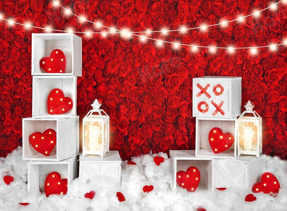 Kate Valentine's Day Roses Wall Xoxo Backdrop Designed by Kate Image - Kate Backdrop AU