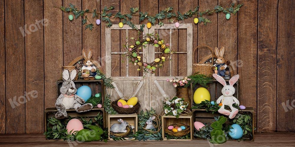 Kate Easter Bunny Egg Wood Door Backdrop Designed by Emetselch - Kate Backdrop AU