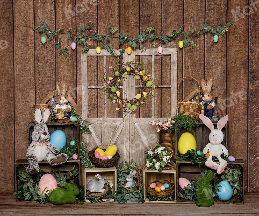 Kate Easter Bunny Egg Wood Door Backdrop Designed by Emetselch - Kate Backdrop AU