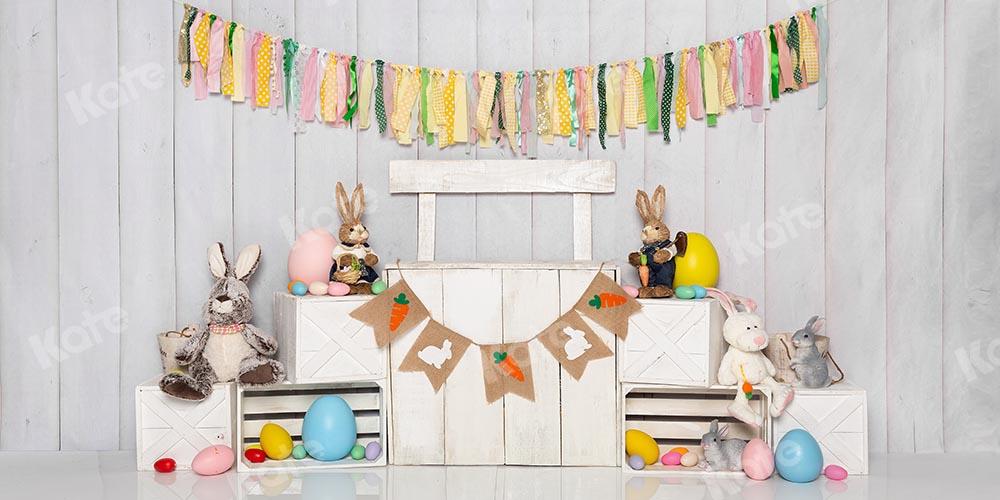 Kate White Easter Bunny Egg Stand Backdrop Designed by Emetselch - Kate Backdrop AU