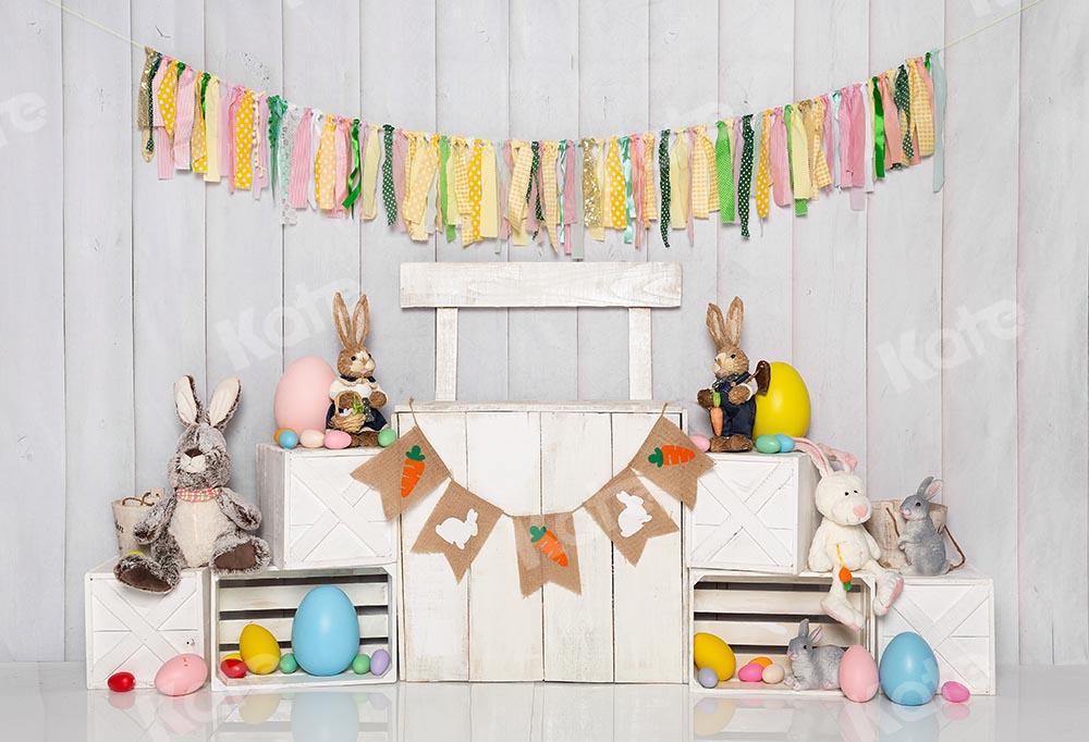 Kate White Easter Bunny Egg Stand Backdrop Designed by Emetselch - Kate Backdrop AU
