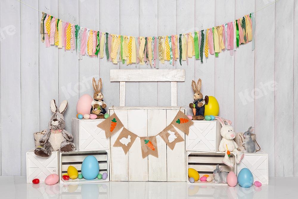 Kate White Easter Bunny Egg Stand Backdrop Designed by Emetselch - Kate Backdrop AU