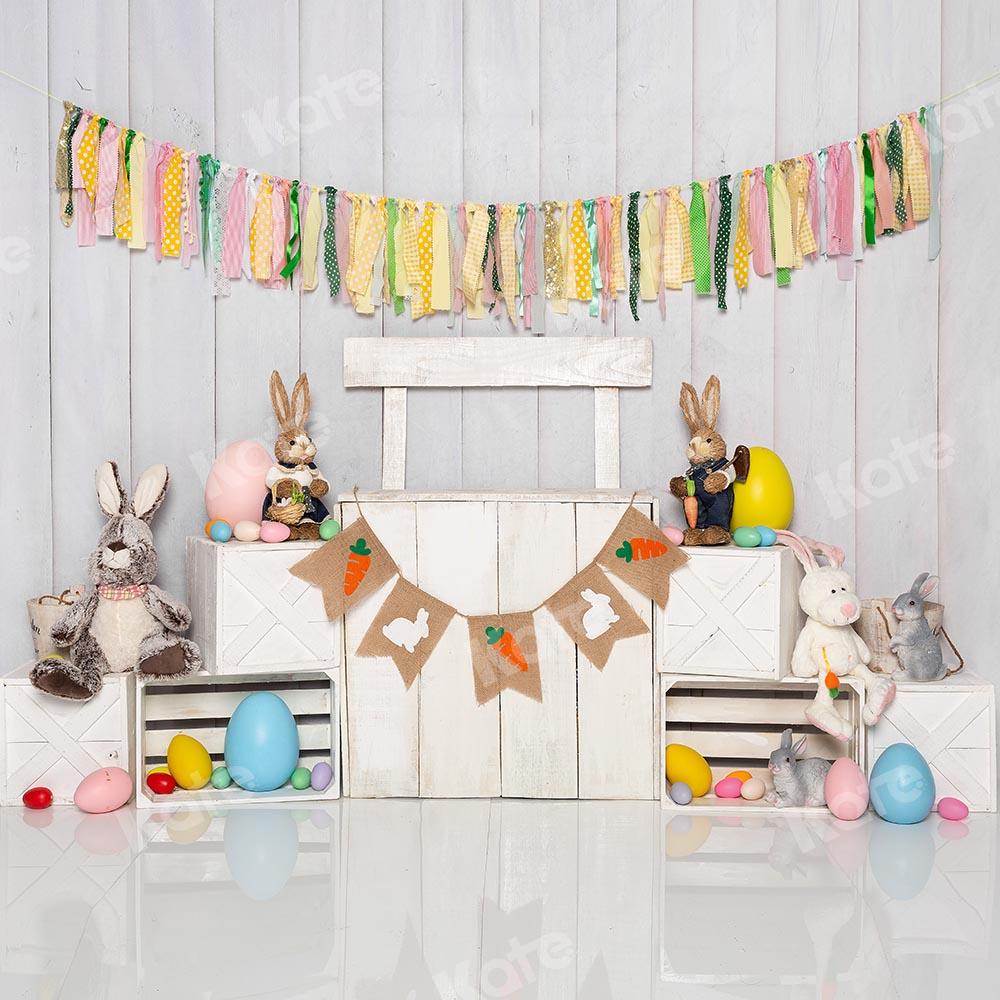 Kate White Easter Bunny Egg Stand Backdrop Designed by Emetselch - Kate Backdrop AU