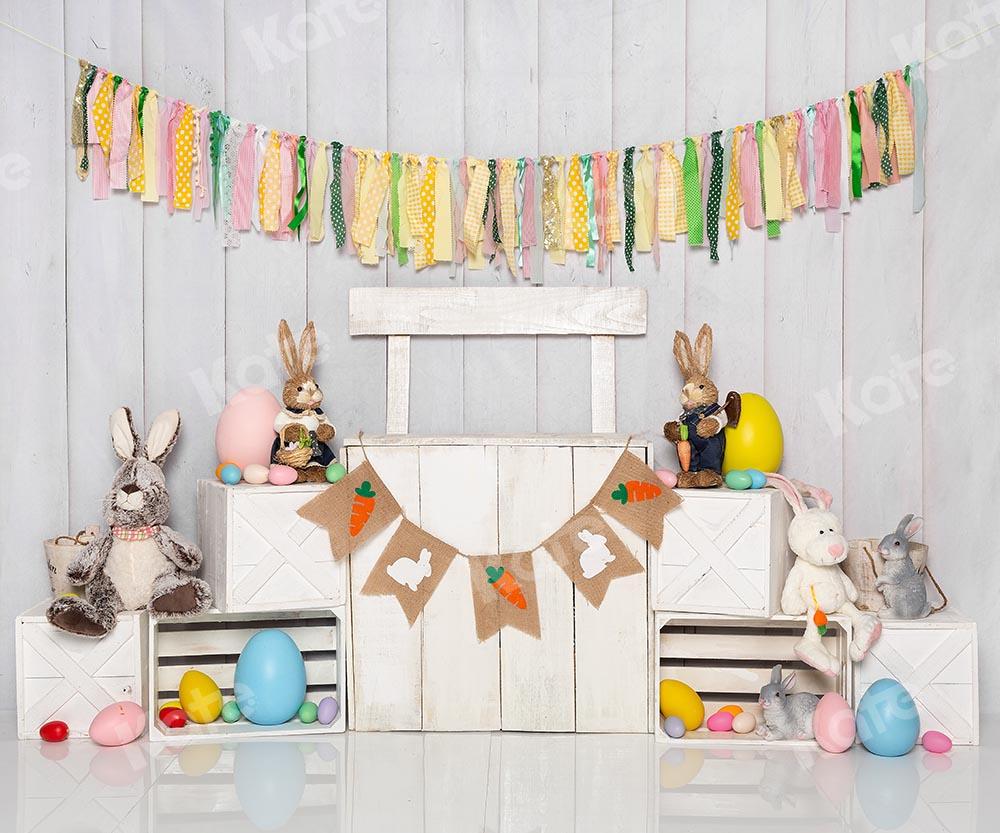 Kate White Easter Bunny Egg Stand Backdrop Designed by Emetselch - Kate Backdrop AU