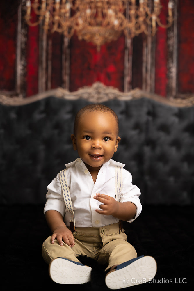 Kate Boudoir Bedboard Red Wall Backdrop Designed by Chain Photography - Kate Backdrop AU