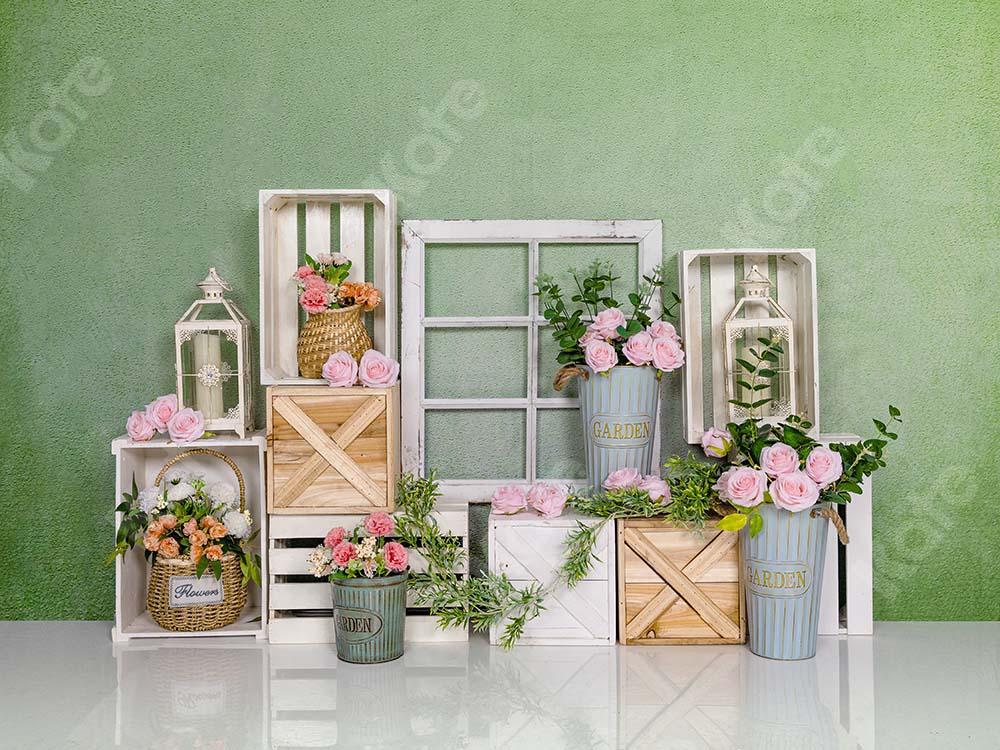 Kate Spring/ St. Patrick's Day Rose Green Backdrop Designed by Emetselch - Kate Backdrop AU