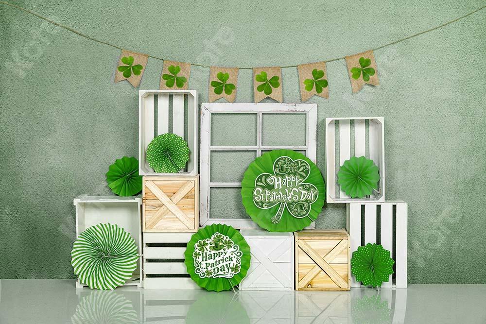 Kate St. Patrick's Day Green Shamrock Backdrop Designed by Emetselch - Kate Backdrop AU