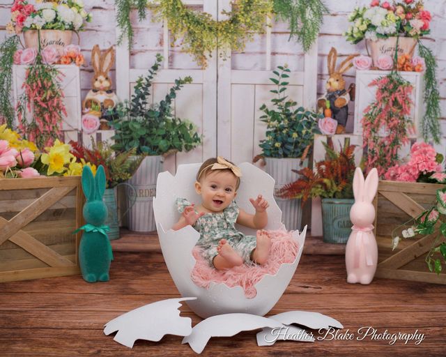 Kate Spring Vines Door White Brick Wall Backdrop Designed by Emetselch - Kate Backdrop AU