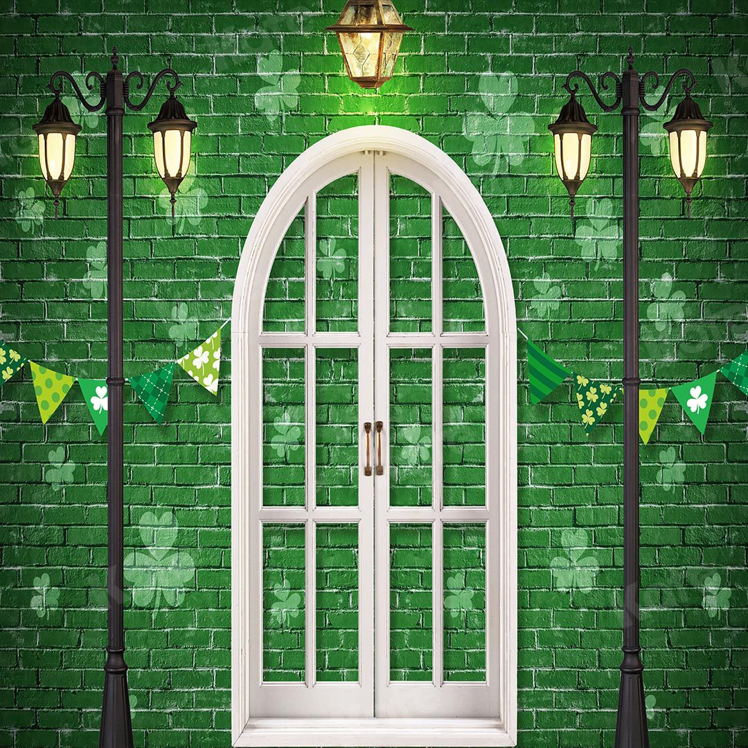 Kate St. Patrick's Day Shamrocks Window Backdrop Designed by Chain Photography - Kate Backdrop AU