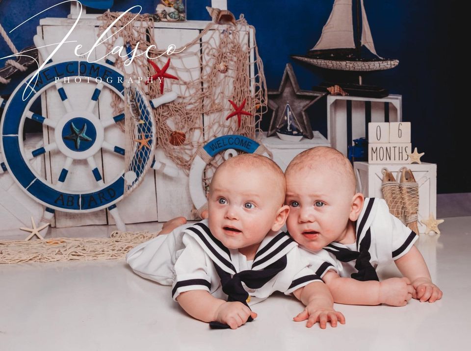 Kate Summer Sailor Sailing Blue Backdrop Designed by Emetselch - Kate Backdrop AU