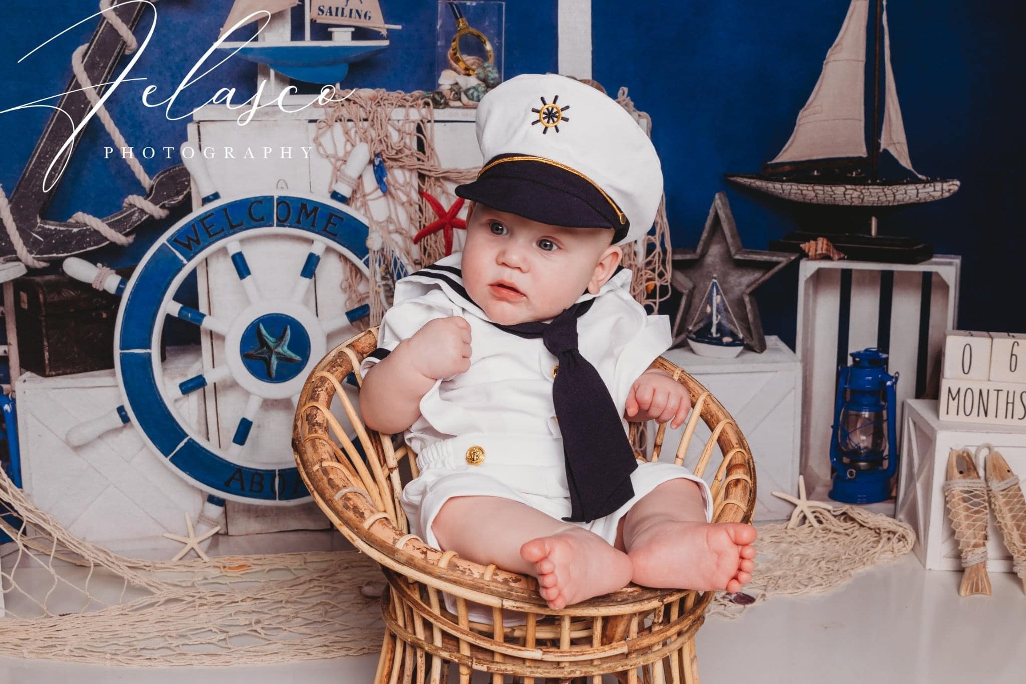 Kate Summer Sailor Sailing Blue Backdrop Designed by Emetselch - Kate Backdrop AU