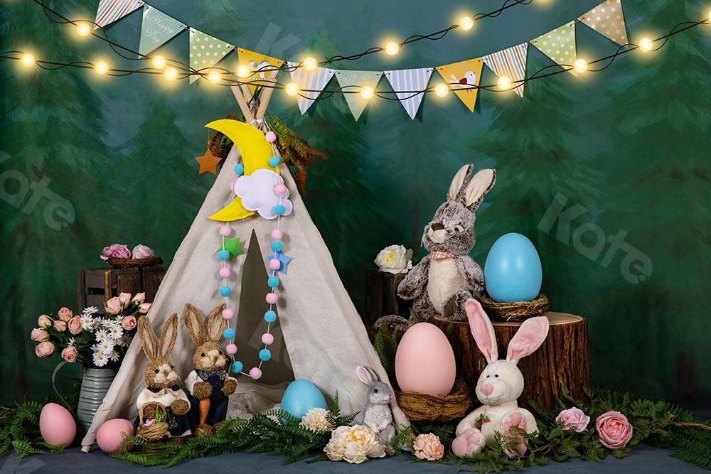 Kate Easter/spring Tent Bunny Eggs Backdrop Designed by Emetselch - Kate Backdrop AU