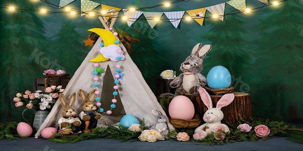Kate Easter/spring Tent Bunny Eggs Backdrop Designed by Emetselch - Kate Backdrop AU