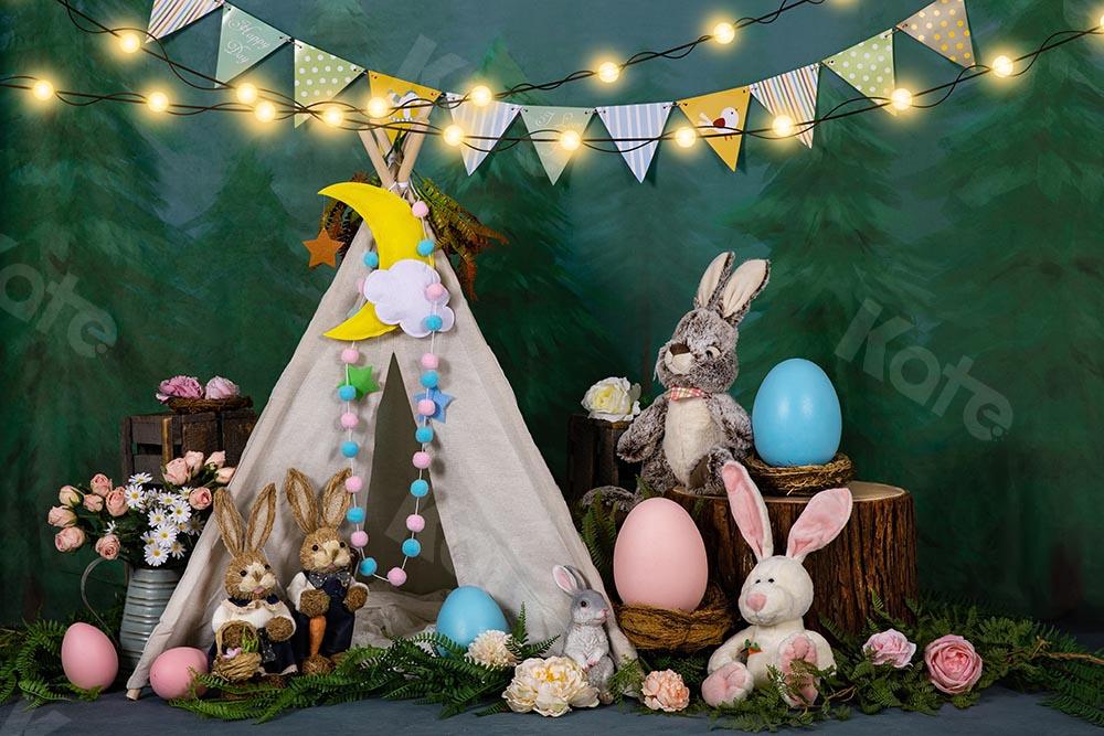 Kate Easter/spring Tent Bunny Eggs Backdrop Designed by Emetselch - Kate Backdrop AU