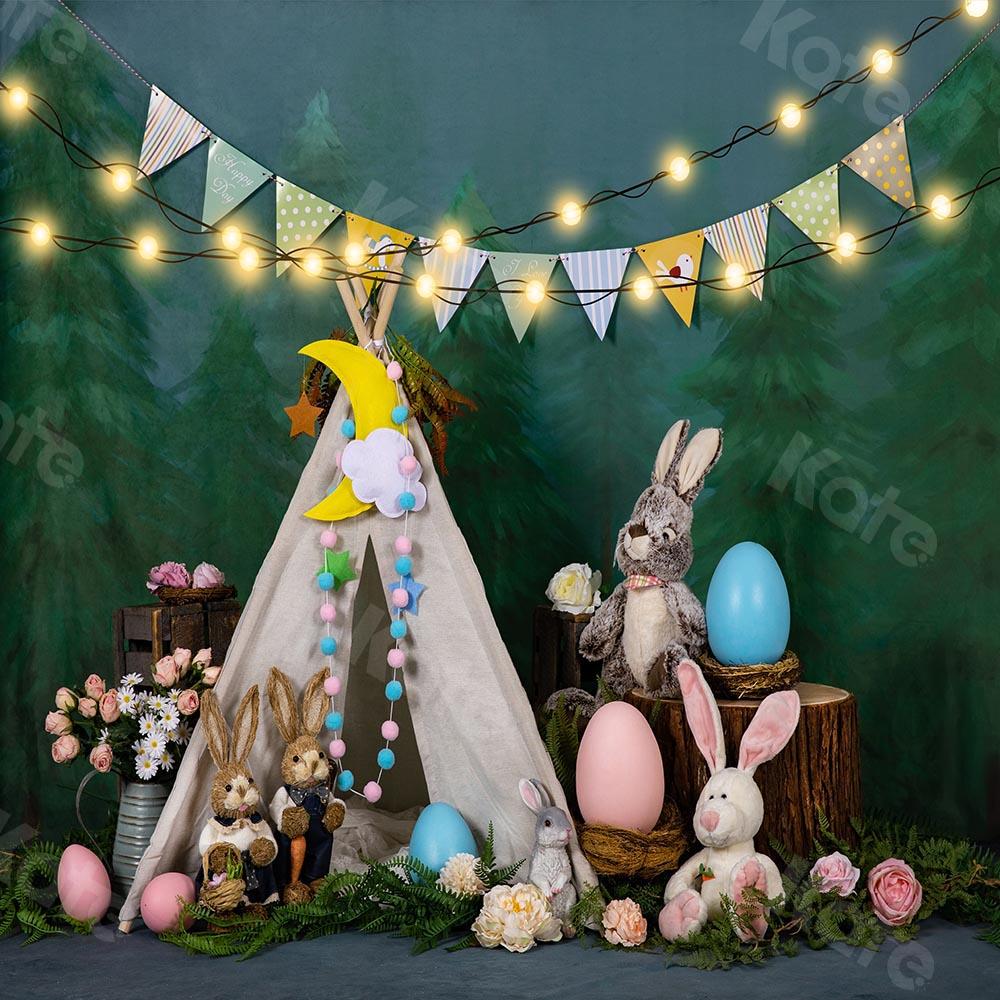 Kate Easter/spring Tent Bunny Eggs Backdrop Designed by Emetselch - Kate Backdrop AU