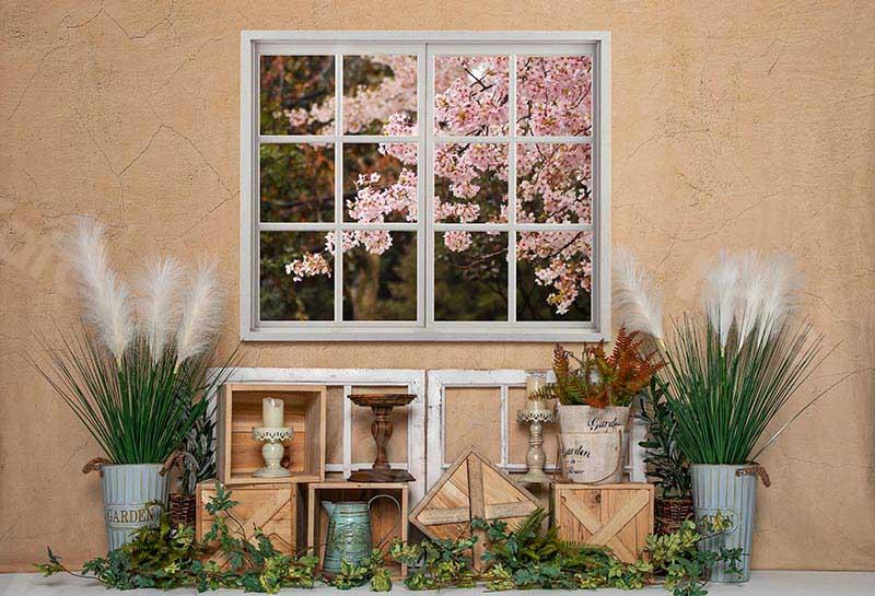 Kate Spring Indoor Window Cherry Blossoms Backdrop Designed by Emetselch - Kate Backdrop AU