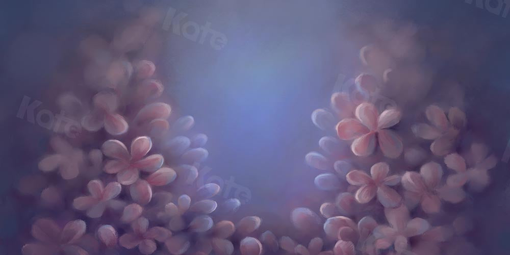 Kate Fine Art Flowers Blue Abstract Backdrop Designed by GQ - Kate Backdrop AU