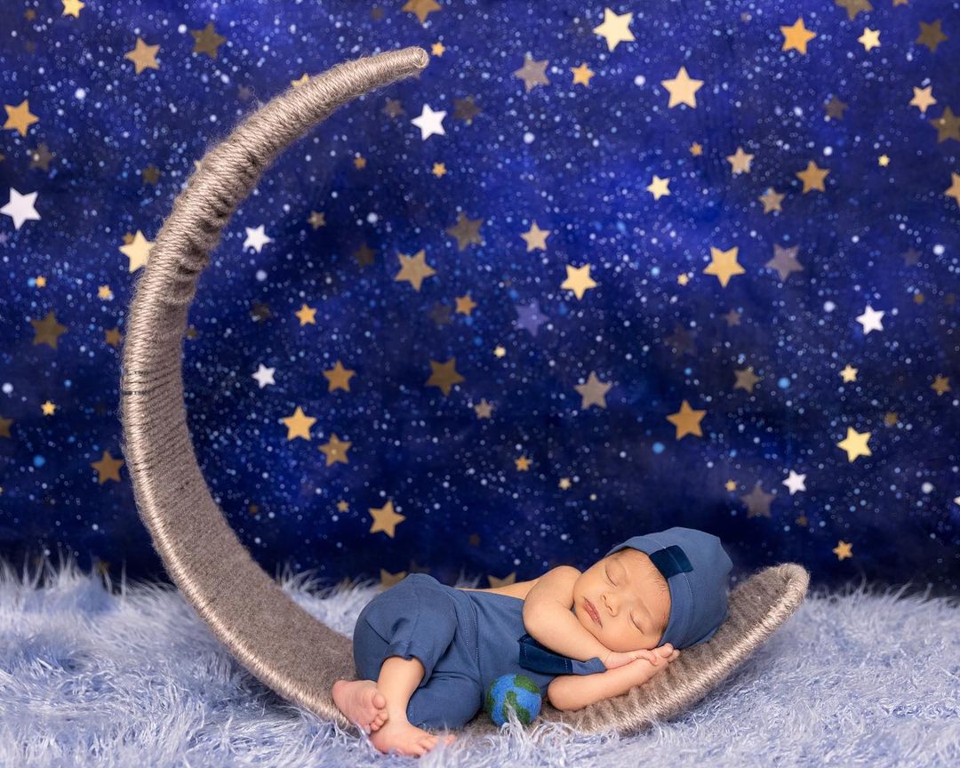 Kate Cake Smash Star Night Blue Sky Backdrop Designed by Chain Photography - Kate Backdrop AU