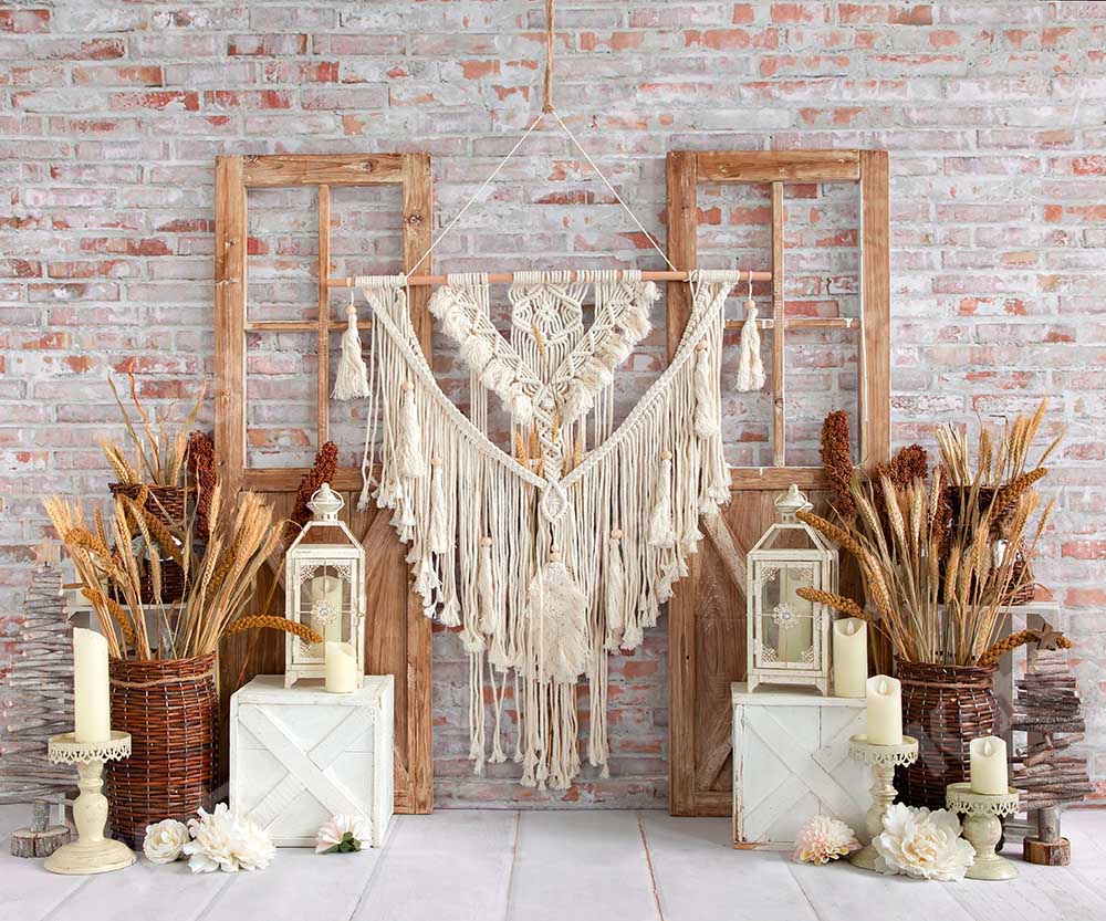 Kate Harvest Wheat Boho Rustic Backdrop Designed by Emetselch - Kate Backdrop AU