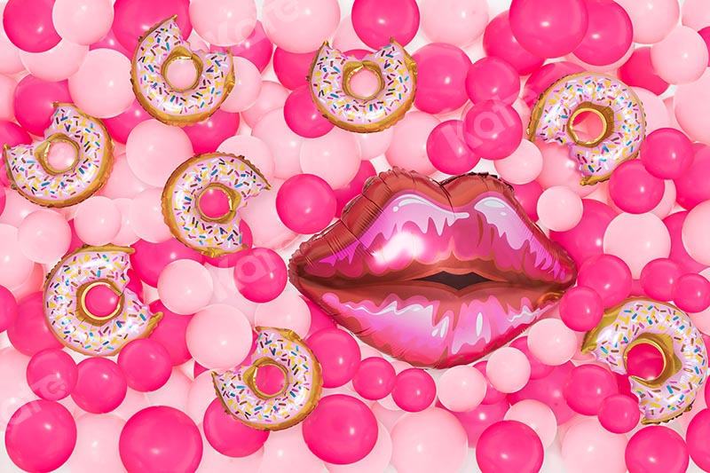 Kate Girly Barbie Pink Balloon Cake Smash Backdrop Designed by Emetselch - Kate Backdrop AU