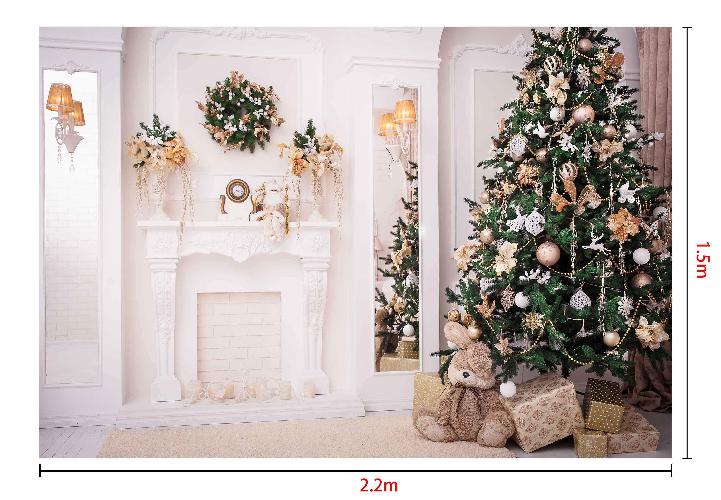 Kate Christmas Tree Decoration Fireplace Backdrop Studio Props - Kate Backdrop AU