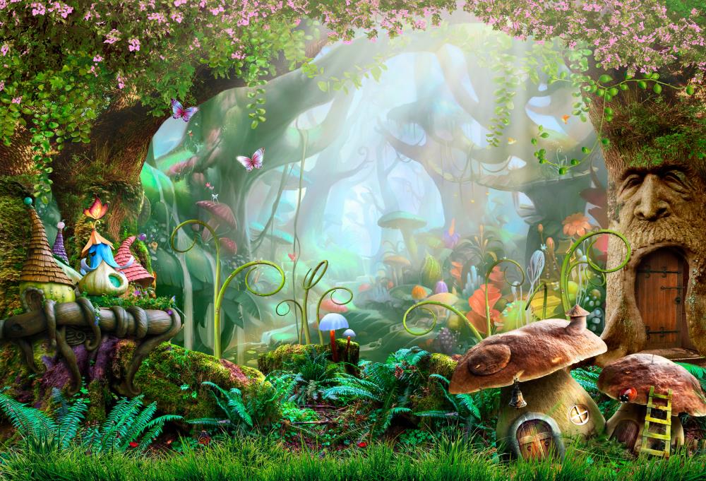 Kate Children Fairy Tale Wonderland Forest Mushrooms Backdrops