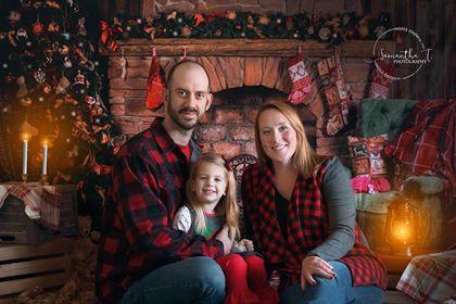 Kate Christmas Fireplace parlor Decorations Backdrop for Photography - Kate Backdrop AU