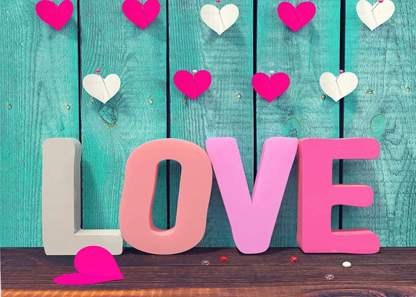 Kate Valentine'S Day Wooden Wall Love Photography Backdrop - Kate Backdrop AU