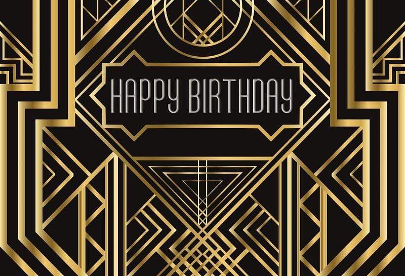 Kate Happy Birthday Geometric Background Photography - Kate Backdrop AU