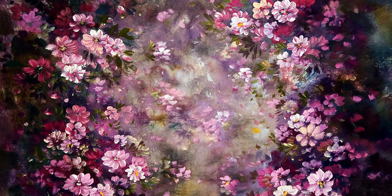 Kate Fantasy Purple Flowers Valentines background for Photography - Kate Backdrop AU