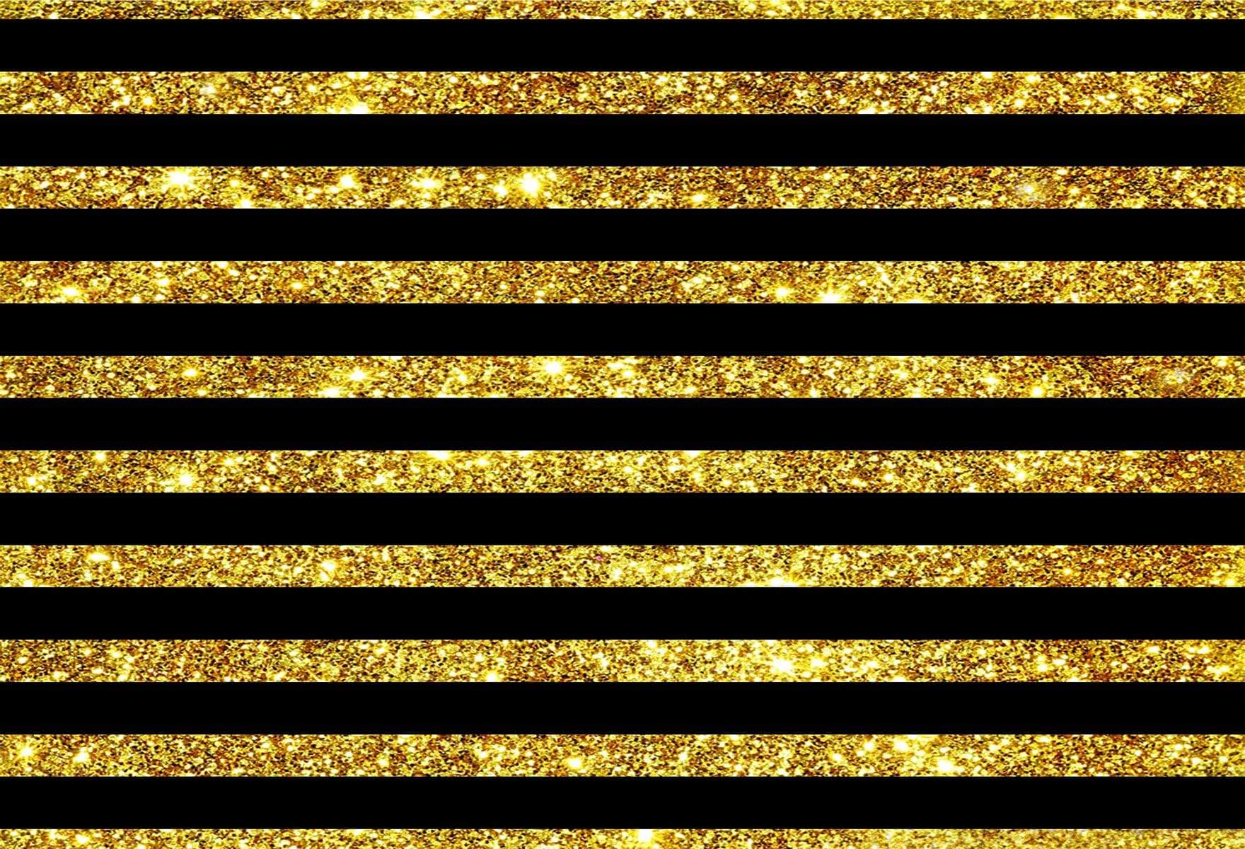 Kate Gold and Black Stripes Backdrop Birthday for Parties Photography Backgrounds - Kate Backdrop AU