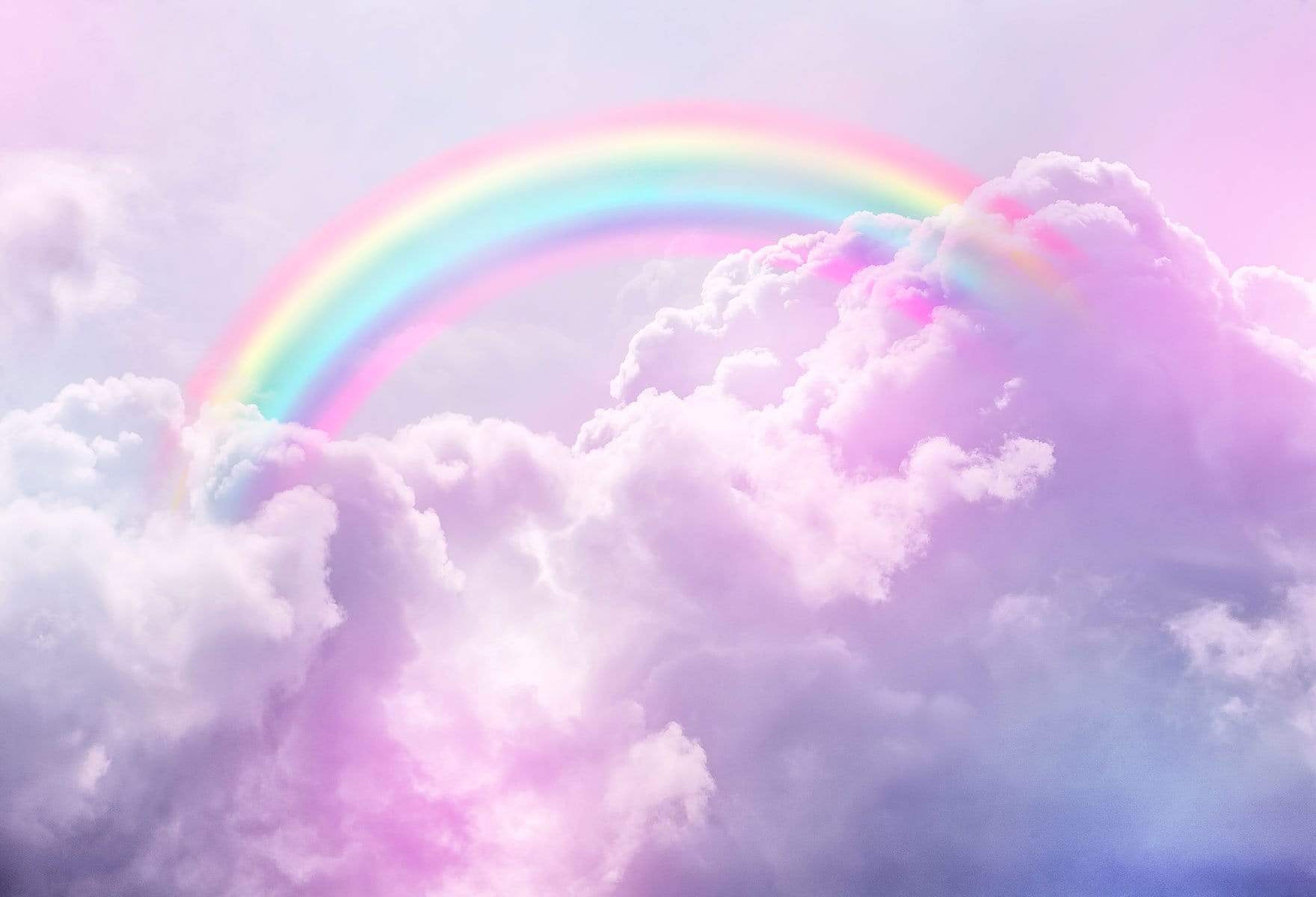 Kate Rainbow sky cloud Backdrop Pink Watercolor Background - Kate Backdrop AU
