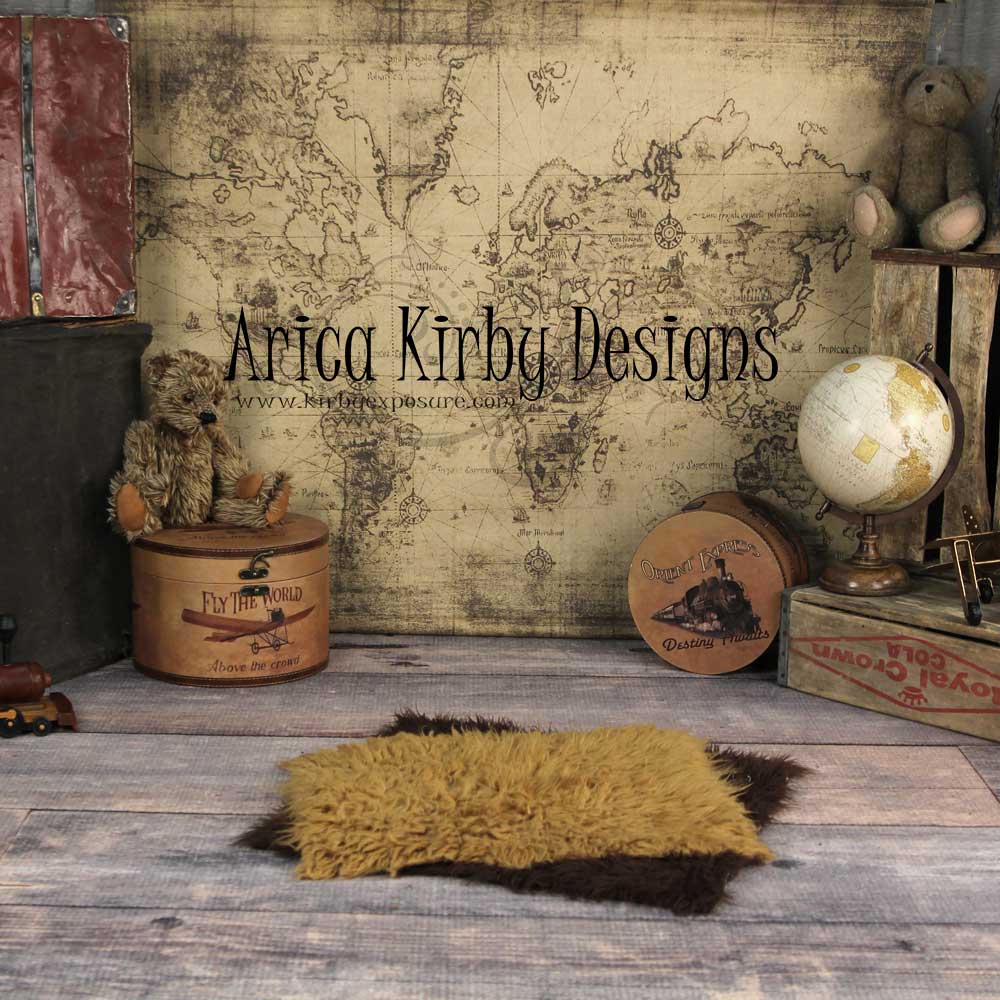 Kate Around The World Adventures Backdrop Back to school designed by Arica Kirby - Kate Backdrop AU