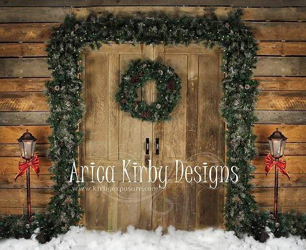 Kate Holiday Door Christmas Wreath Backdrop designed by Arica Kirby - Kate Backdrop AU