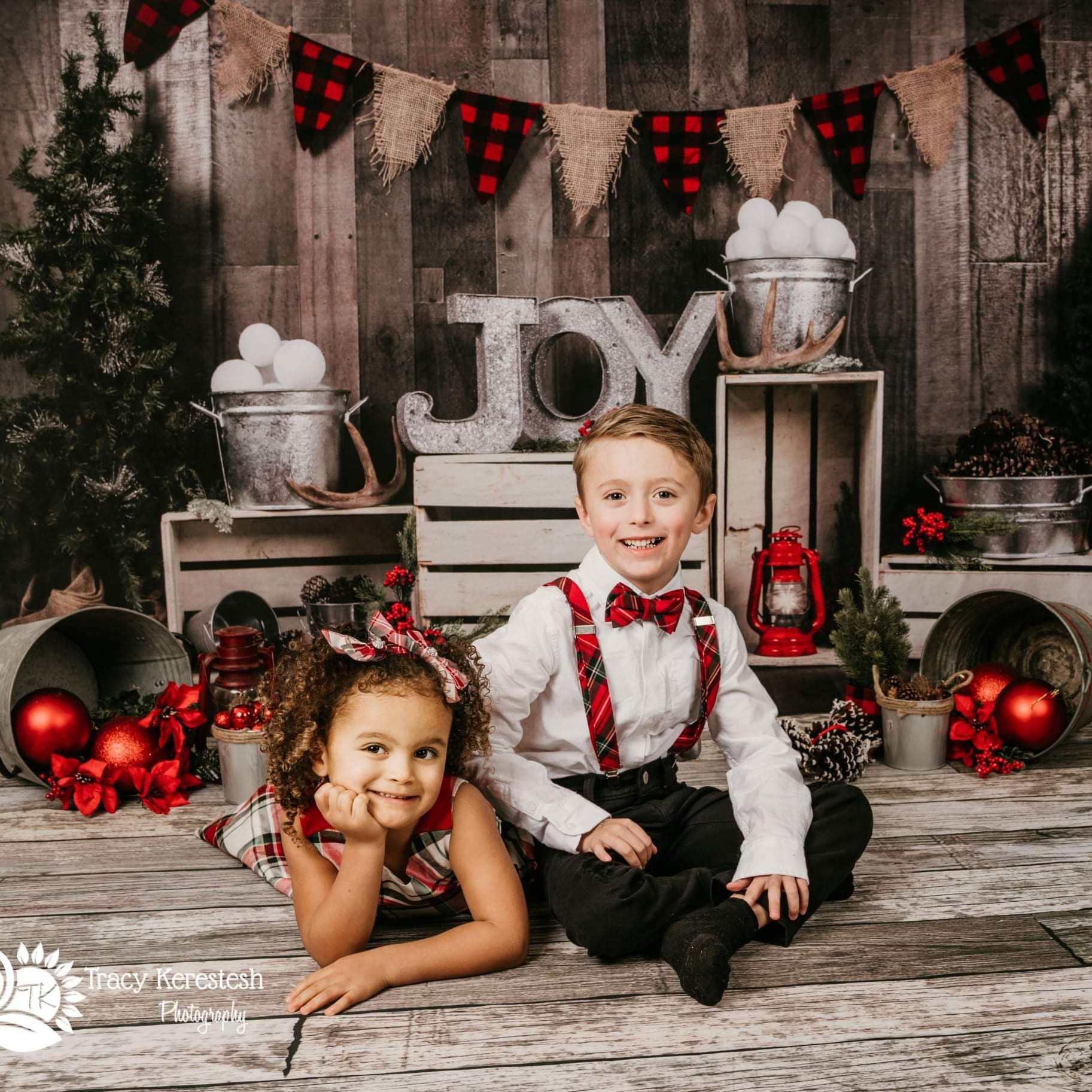 Kate Dreaming of a Plaid Christmas Backdrop designed by Arica Kirby - Kate Backdrop AU