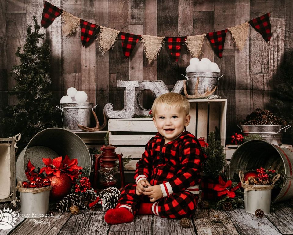 Kate Dreaming of a Plaid Christmas Backdrop designed by Arica Kirby - Kate Backdrop AU