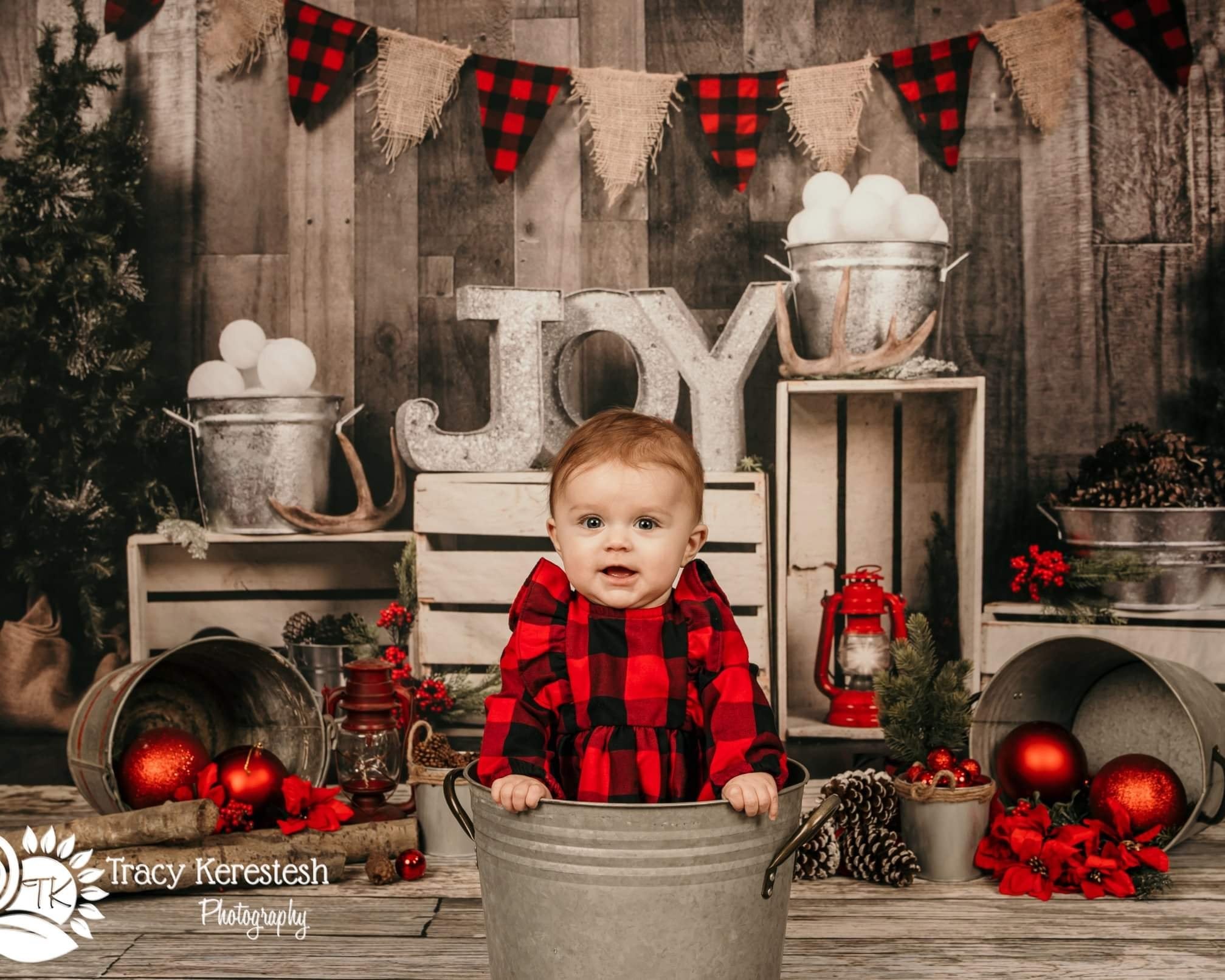 Kate Dreaming of a Plaid Christmas Backdrop designed by Arica Kirby - Kate Backdrop AU