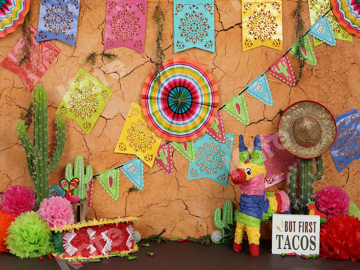 Kate Children's Playground With Banners Backdrop Cinco De Mayo - Kate Backdrop AU