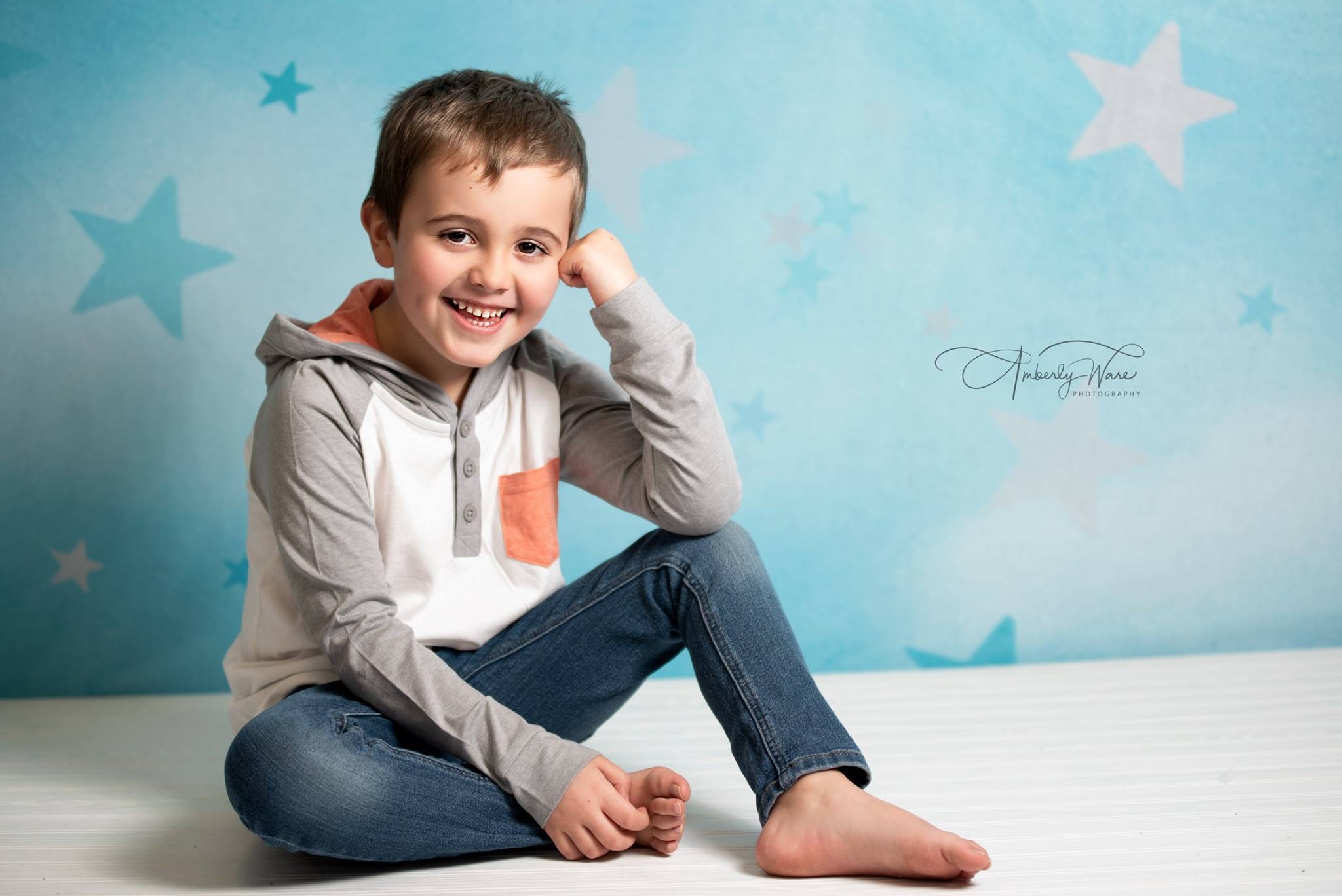 Kate Soft Skies Blue Stars Backdrop Designed by Mini MakeBelieve - Kate Backdrop AU