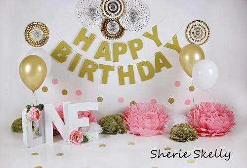 Kate Pretty in Polka Dots Birthday Children Backdrop for Photography Designed by Sherie Skelly - Kate Backdrop AU