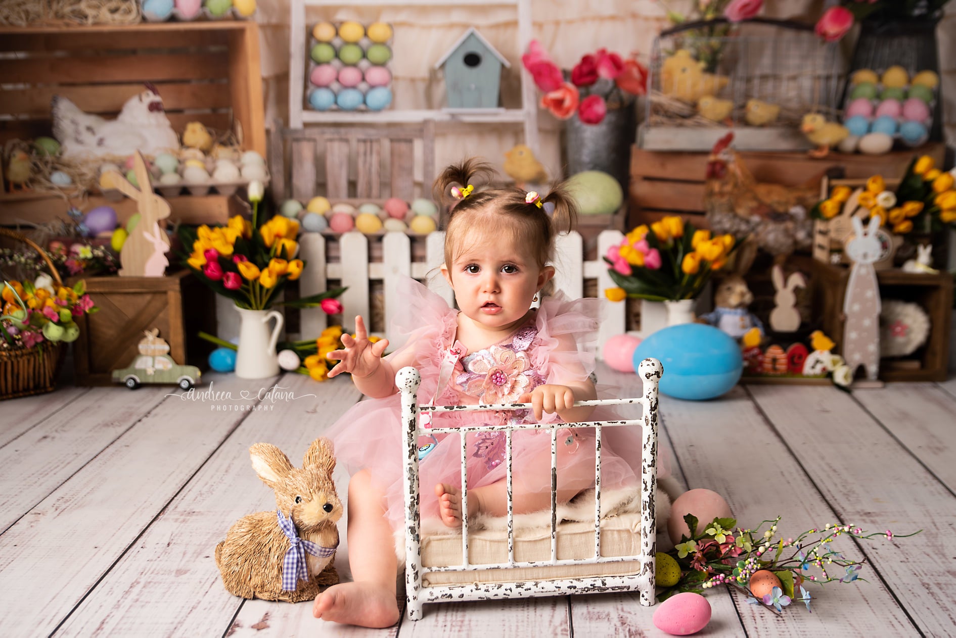 Kate Colorful Eggs Happy Easter Backdrop - Kate Backdrop AU