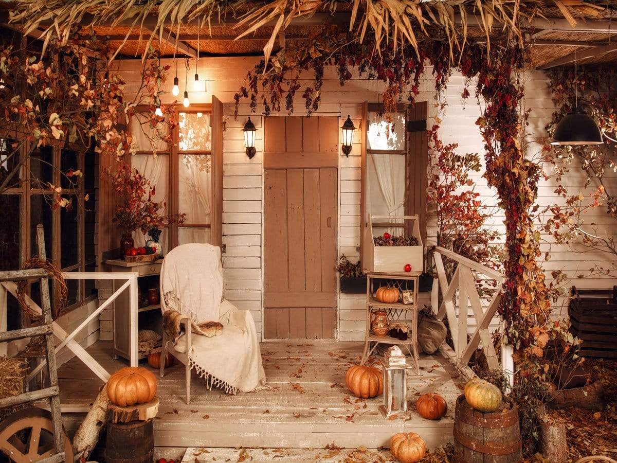 Kate Autumn Leaves Pumpkin Thanksgiving Day Backdrop for Photography - Kate Backdrop AU